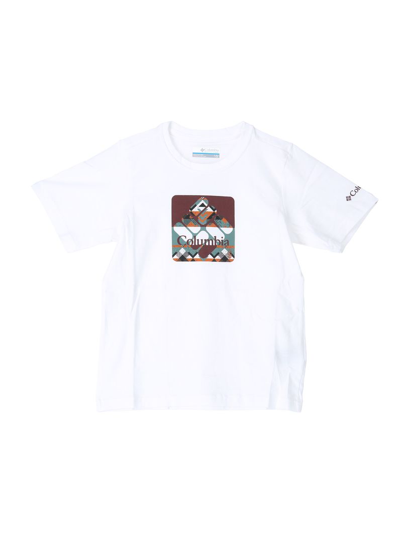 Polera Manga Corta Niños Basin Ridge Short Sleeve Grap Blanco