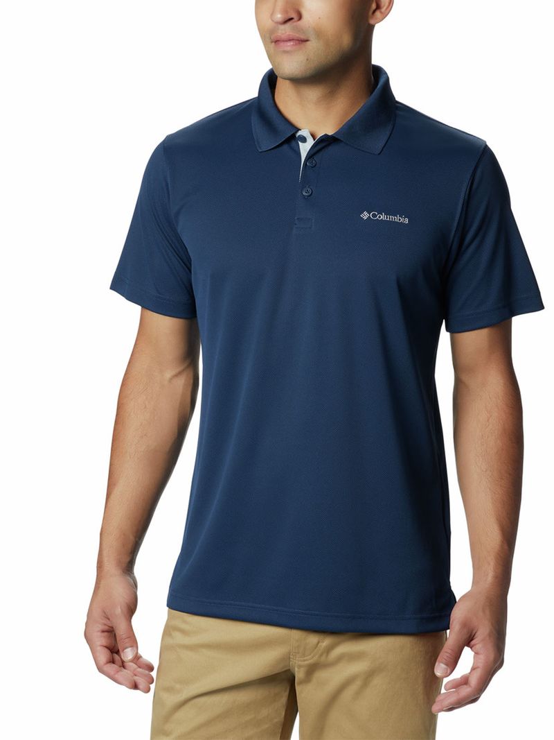 Polera Manga Corta Hombre Polo Utilizer Azul Columbia