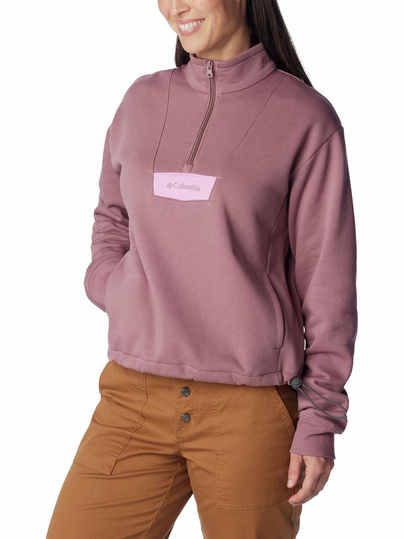 Polerón Mujer Columbia Quarter Zip Rosado Columbia