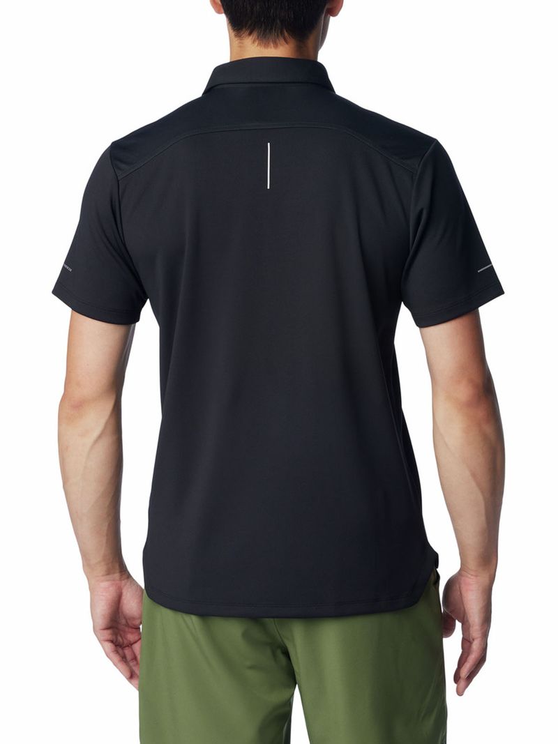 Polera Manga Corta Hombre Black Mesa Polo Negro Columbia