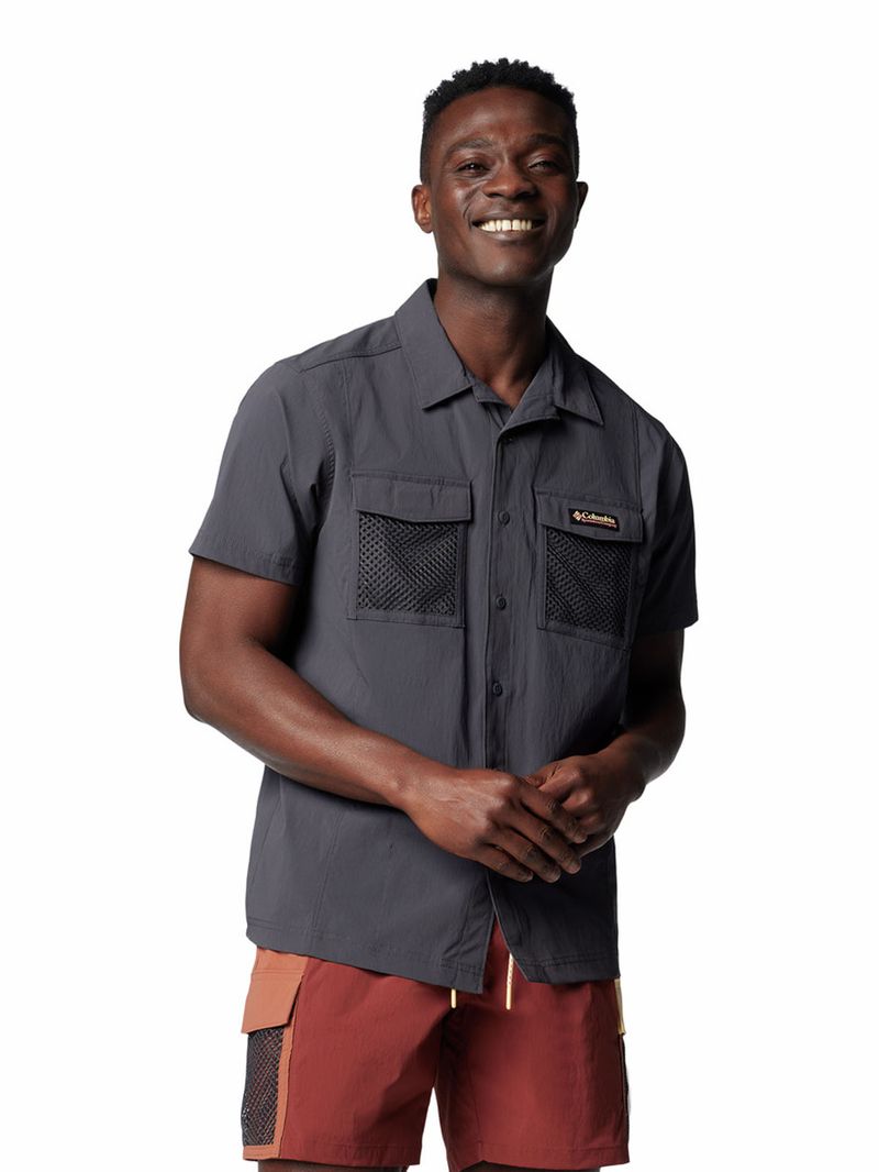 Camisa-Manga-Corta-Hombre-Landroamer-Ripstop-Gris-Columbia