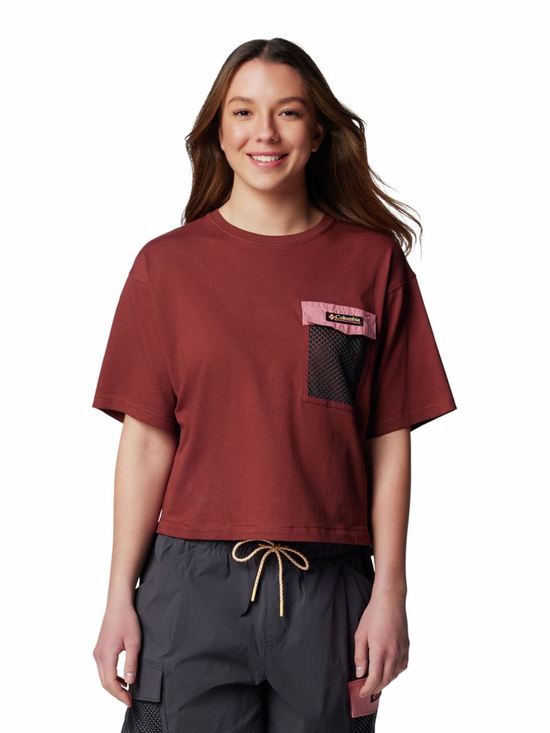 Polera-Manga-Corta-Mujer-Painted-Peak-Knit-Rojo-Columbia