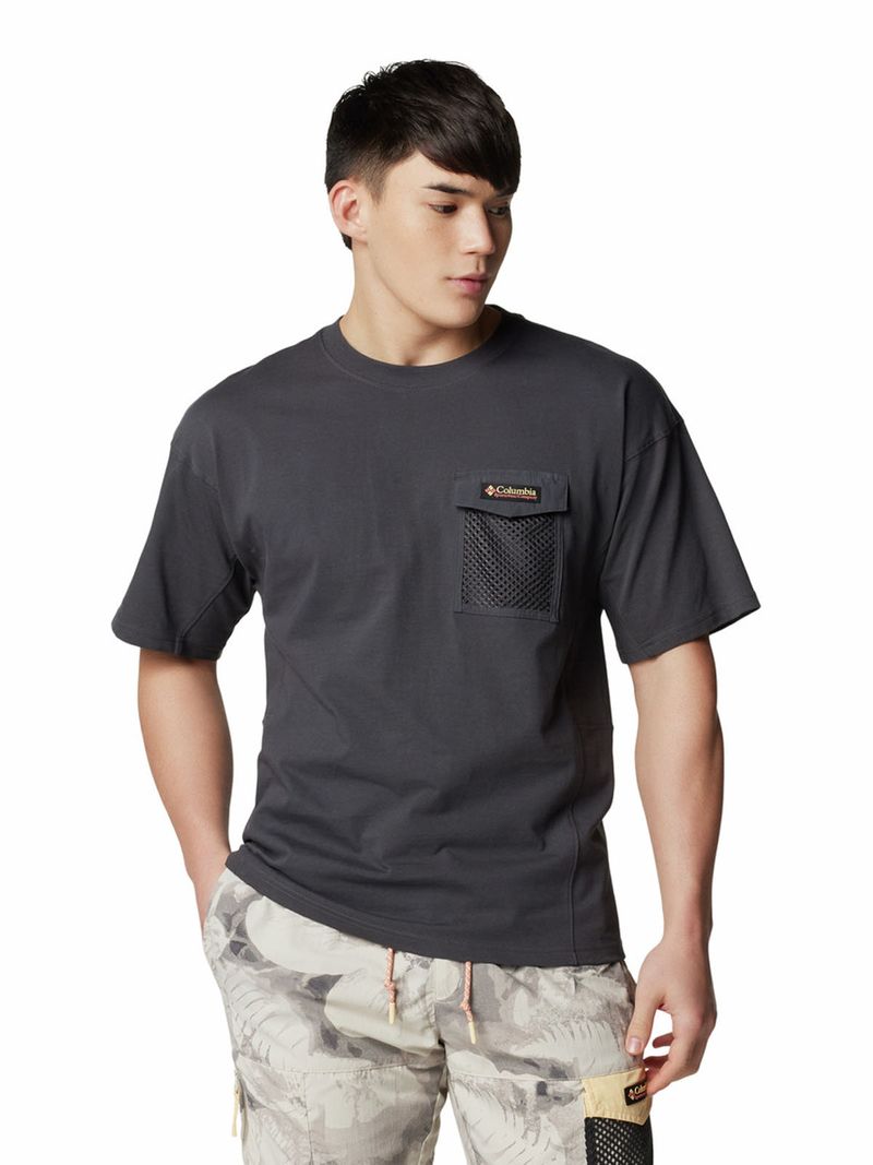 Polera Manga Corta Hombre Painted Peak Knit Gris Columbia