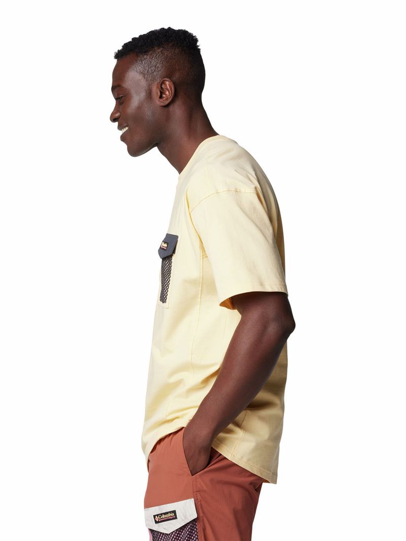 Polera-Manga-Corta-Hombre-Painted-Peak-Knit-Amarillo-Columbia