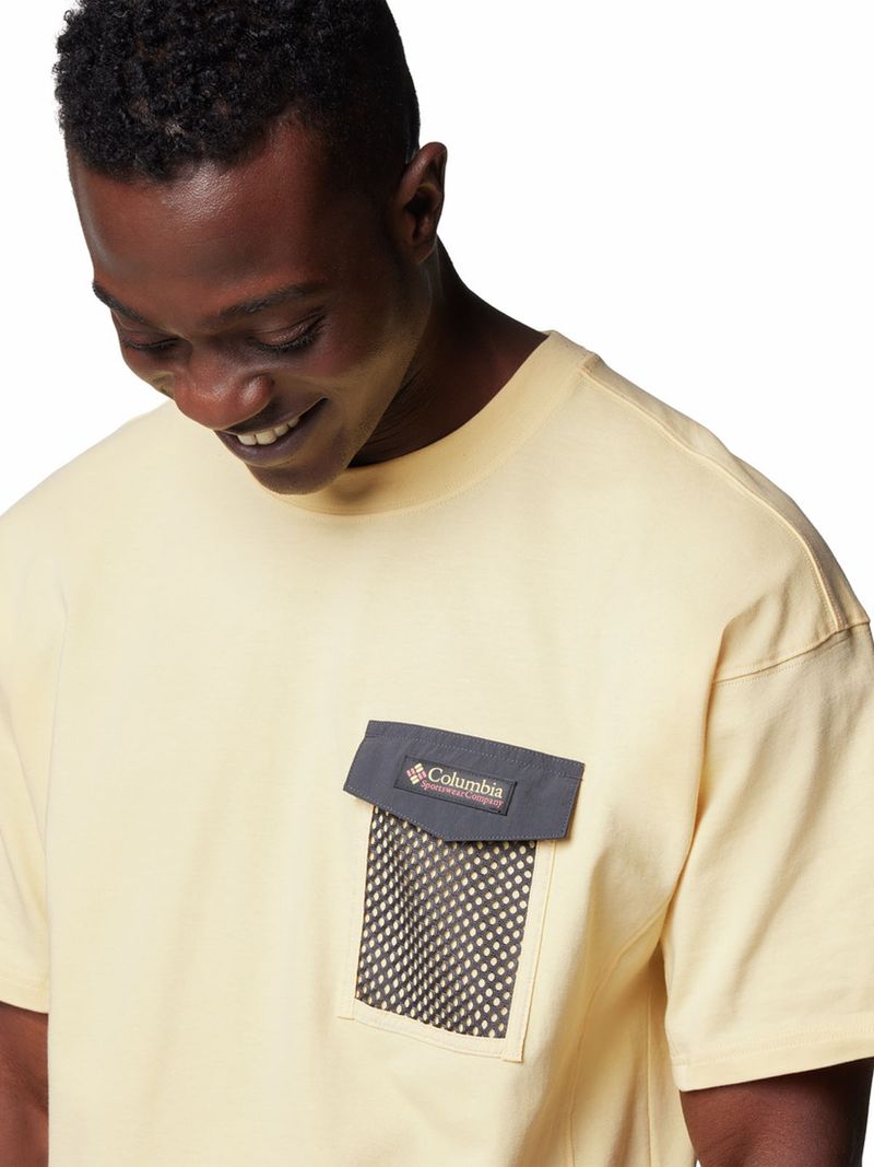 Polera Manga Corta Hombre Painted Peak Knit Amarillo Columbia