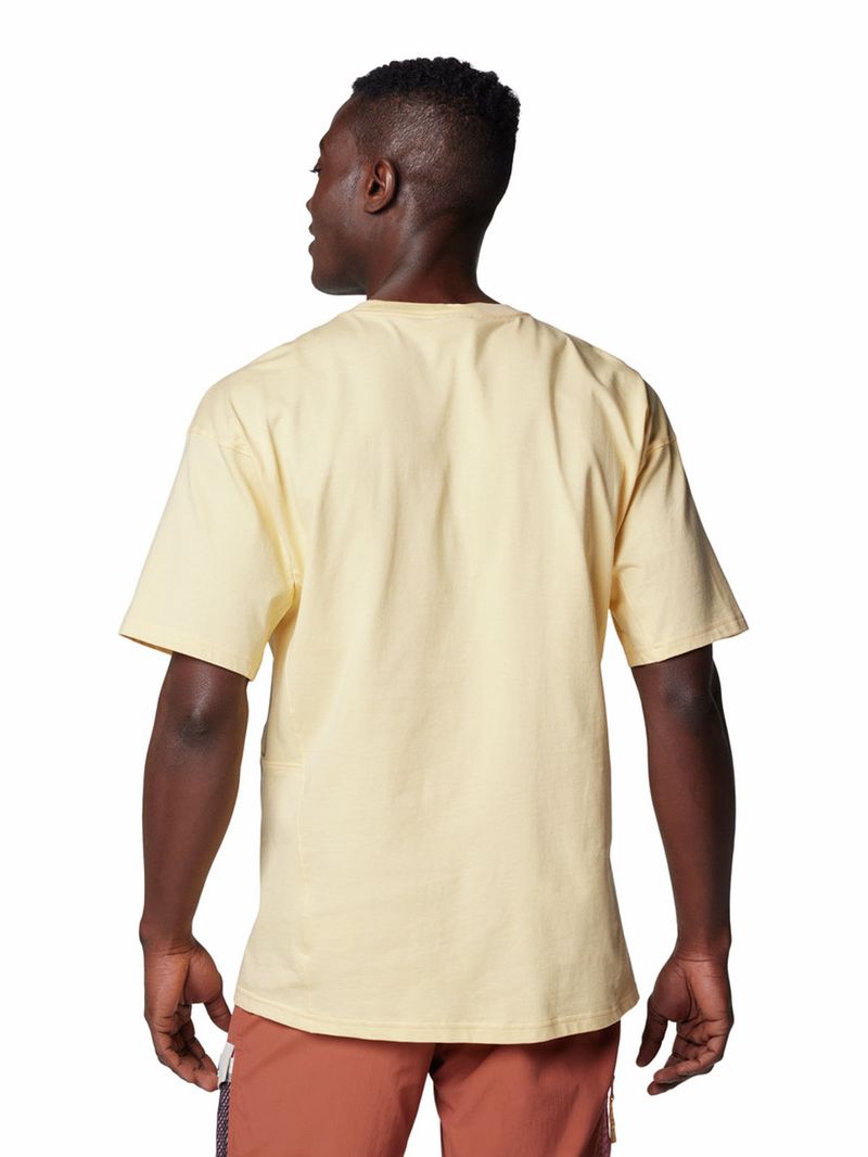 Polera-Manga-Corta-Hombre-Painted-Peak-Knit-Amarillo-Columbia