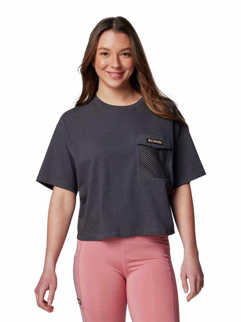 Polera-Manga-Corta-Mujer-Painted-Peak-Knit-Gris-Columbia