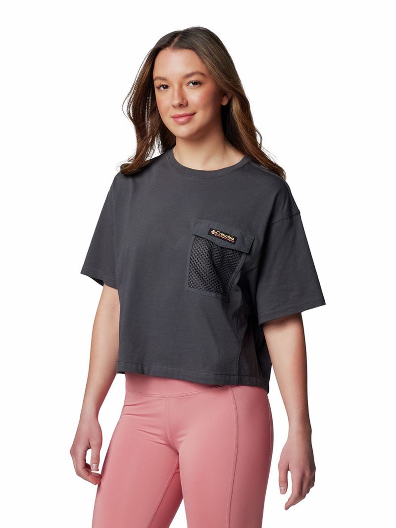 Polera-Manga-Corta-Mujer-Painted-Peak-Knit-Gris-Columbia