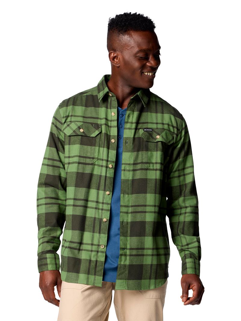 Camisa-Manga-Larga-Hombre-Flare-Gun-Stretch-Verde-Columbia