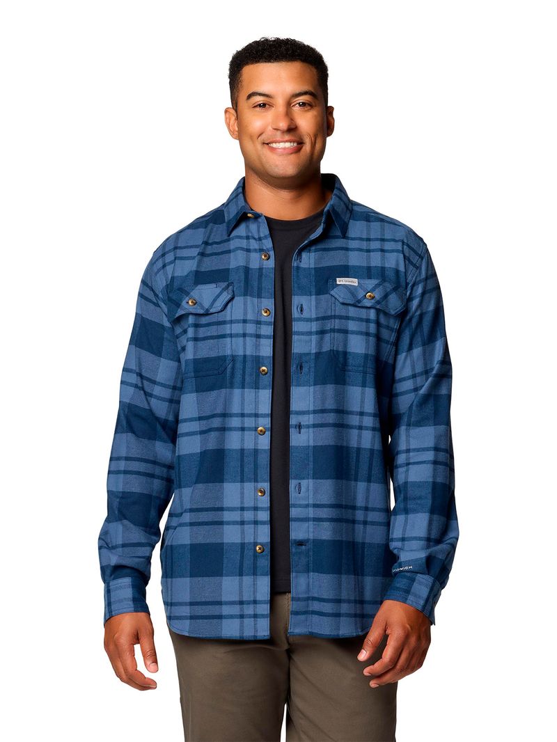 Camisa-Manga-Larga-Hombre-Flare-Gun-Stretch-Azul-Columbia