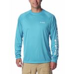 Polera-Manga-Larga-Hombre-Pfg-Terminal-Tackle-Heather-Azul-Columbia