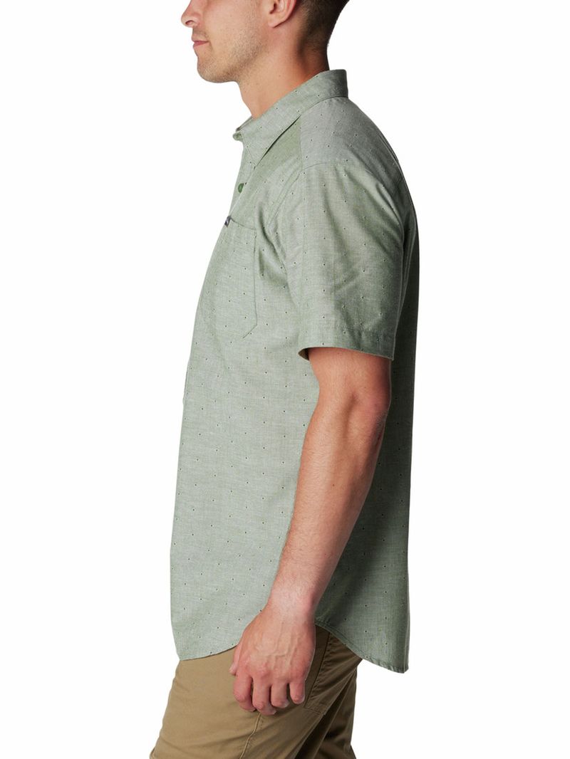 Camisa-Manga-Corta-Hombre-Rapid-Rivers-Novelty-Verde-Columbia
