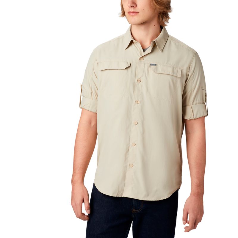 Camisa-Manga-Larga-Hombre-Silver-Ridge-2-Beige-Columbia