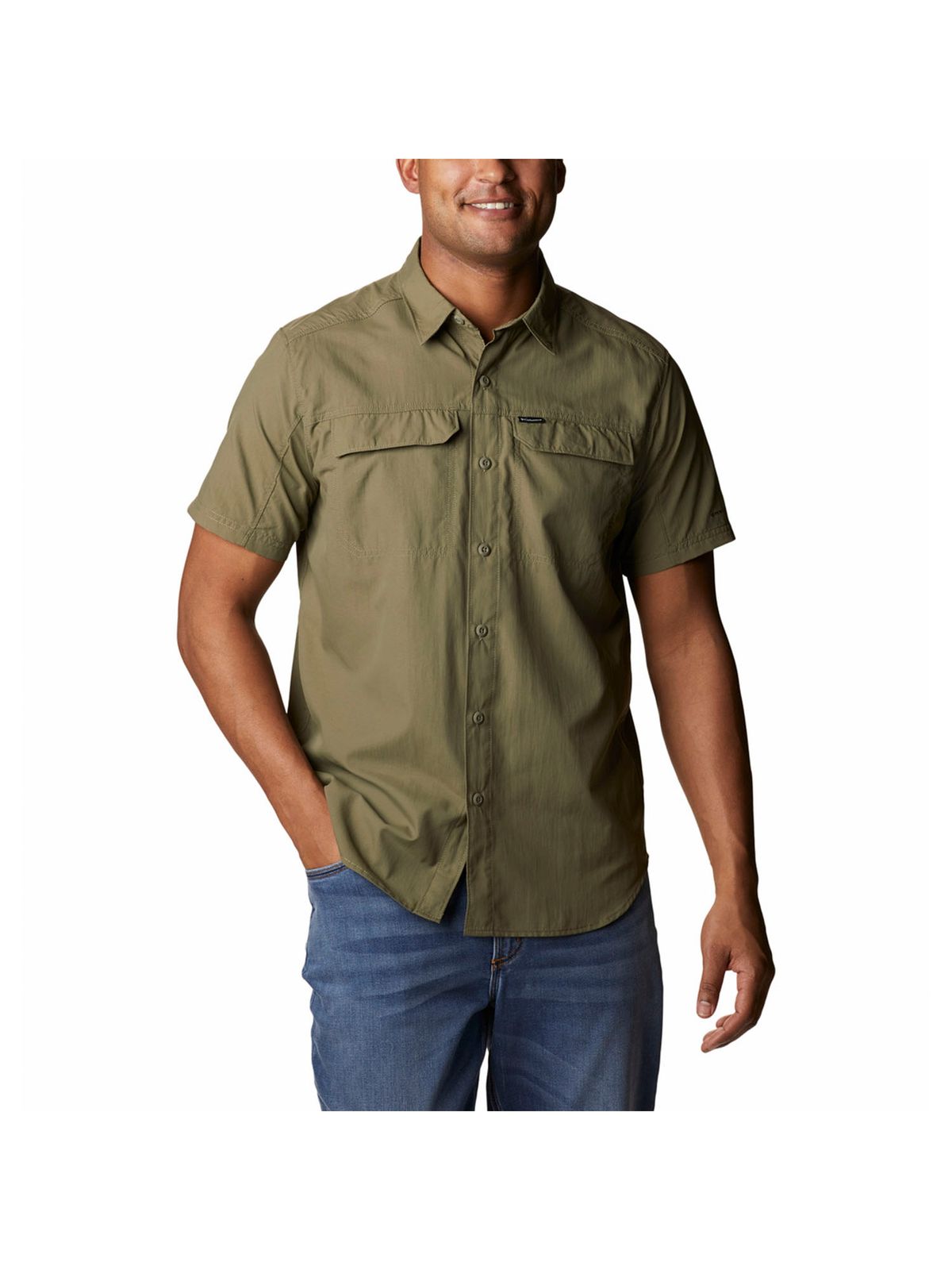 Camisa Manga Corta Hombre Silver Ridge 2.0 Verde Columbia
