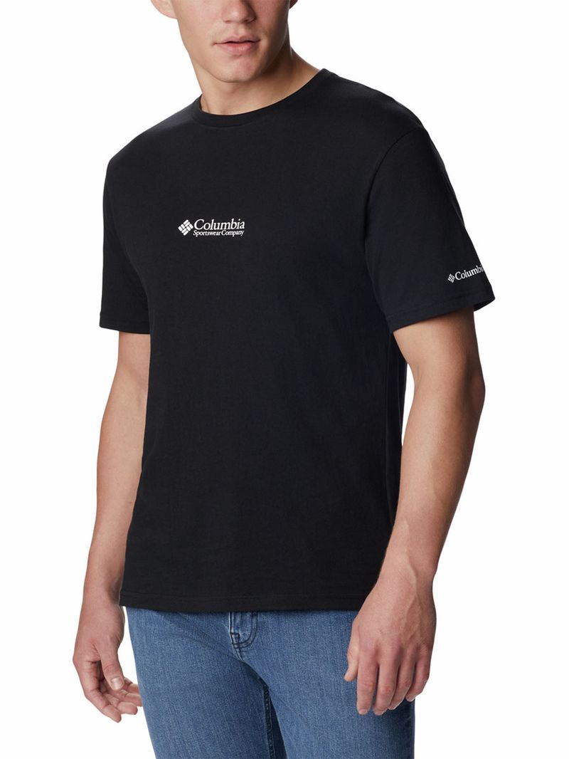 Polera-Manga-Corta-Hombre-Csc-Basic-Logo-Negro-Columbia