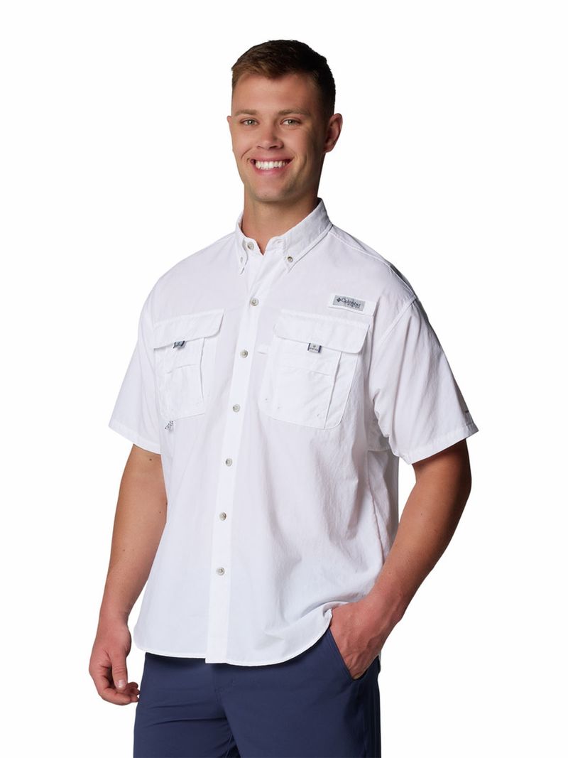 Camisa Manga Corta Hombre Bahama II Shirt Blanco Columbia