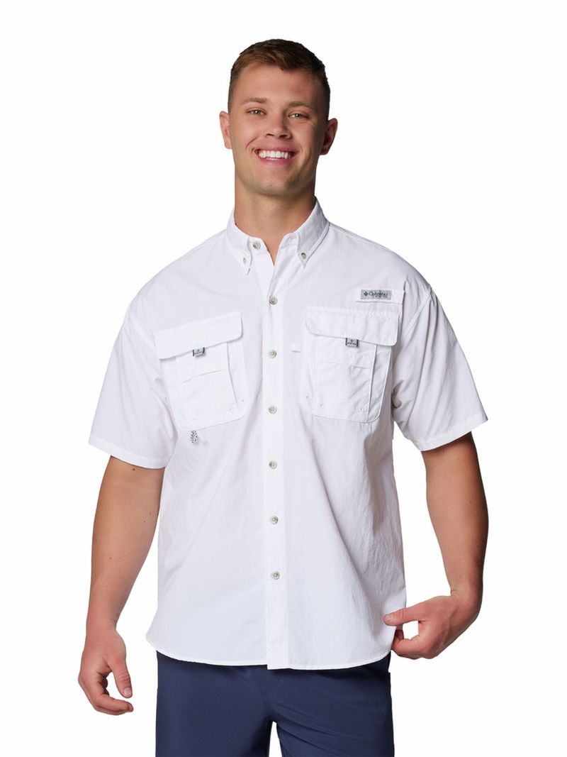 Camisa Manga Corta Hombre Bahama II Shirt Blanco Columbia