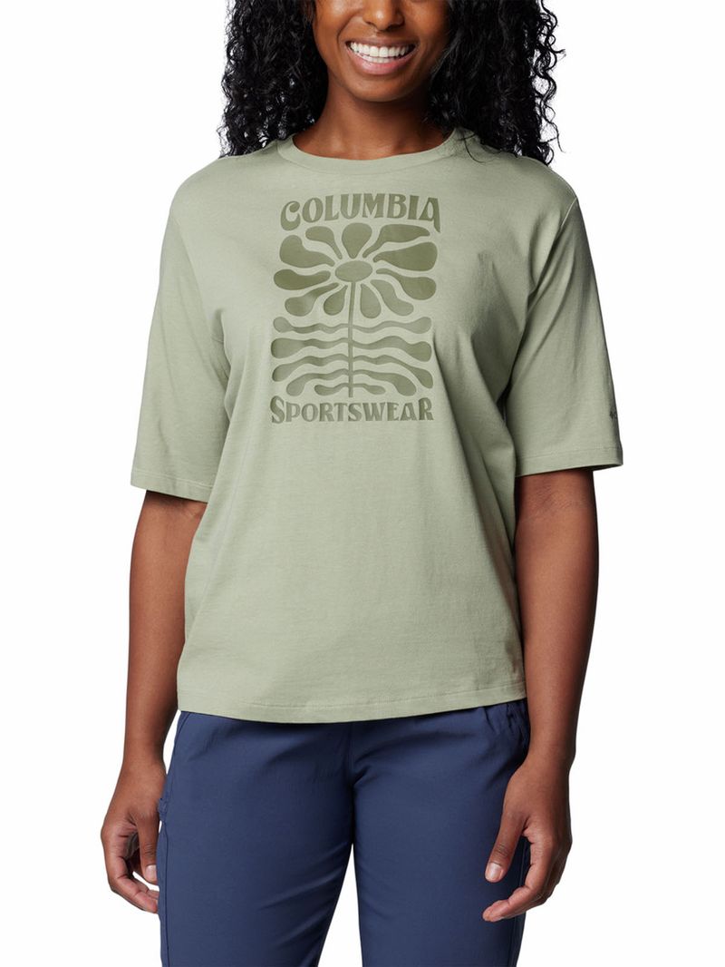 Polera-Manga-Corta-Mujer-North-Cascades-Relaxed-Verde-Columbia