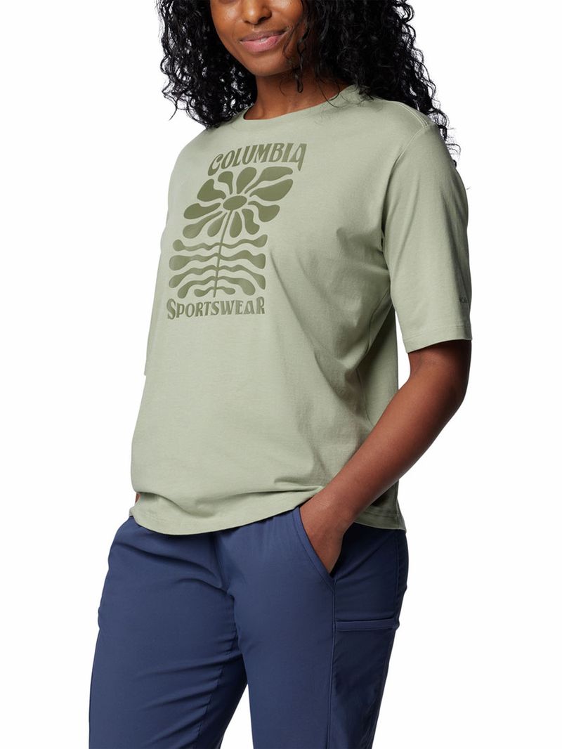 Polera-Manga-Corta-Mujer-North-Cascades-Relaxed-Verde-Columbia