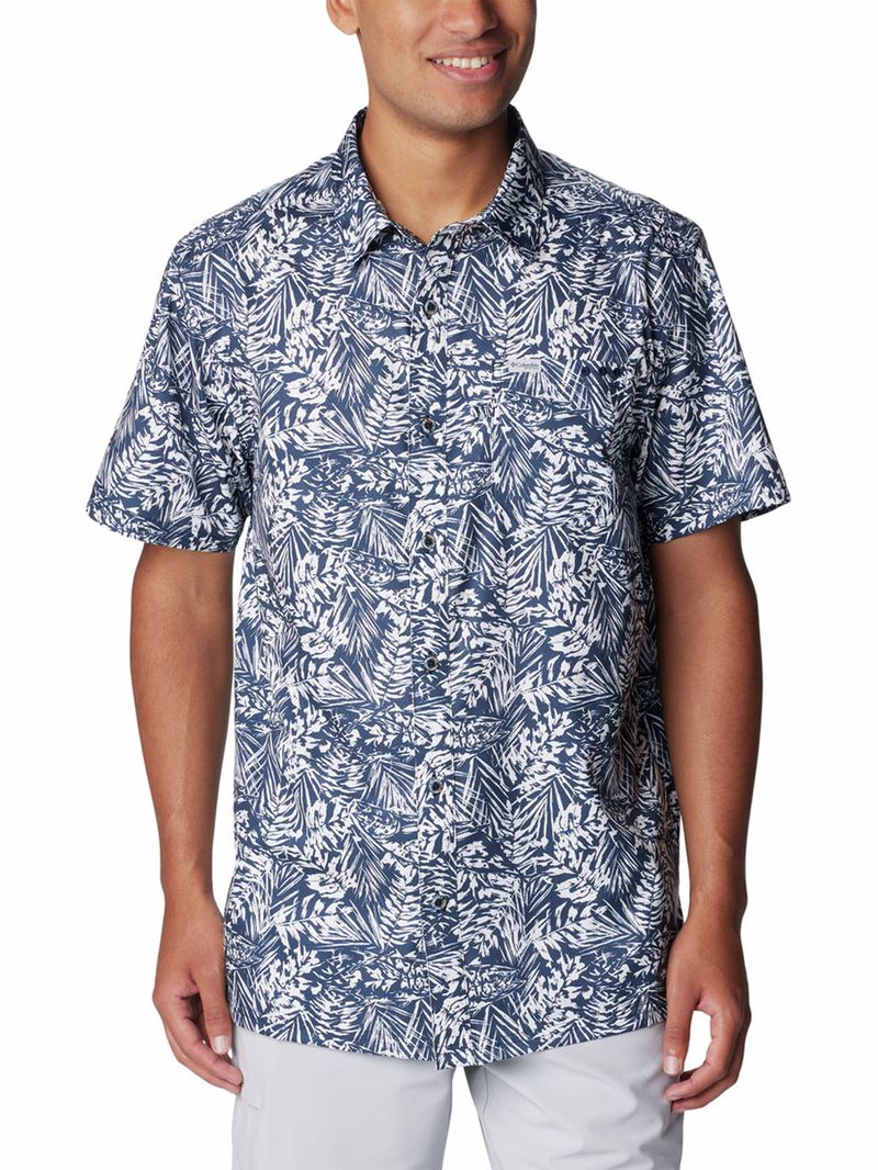 Camisa-Manga-Corta-Hombre-Super-Slack-Tide-Camp-Azul-Columbia