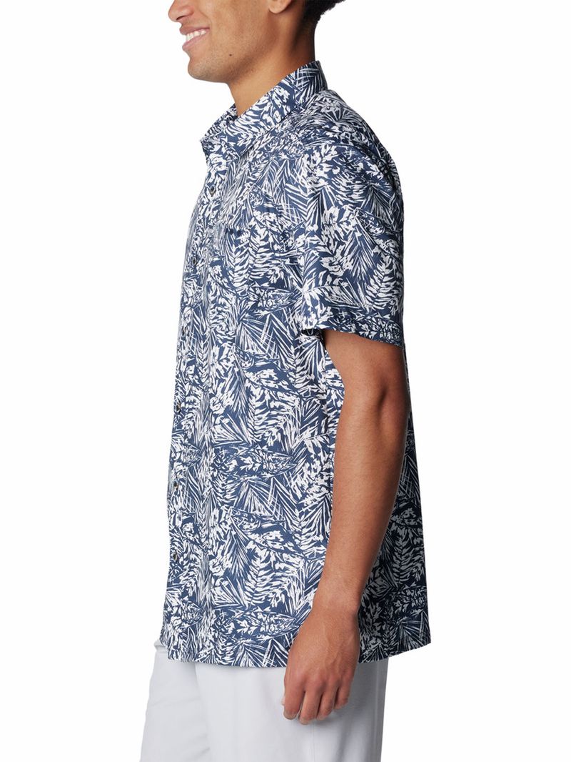 Camisa-Manga-Corta-Hombre-Super-Slack-Tide-Camp-Azul-Columbia