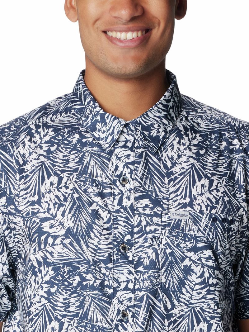 Camisa-Manga-Corta-Hombre-Super-Slack-Tide-Camp-Azul-Columbia