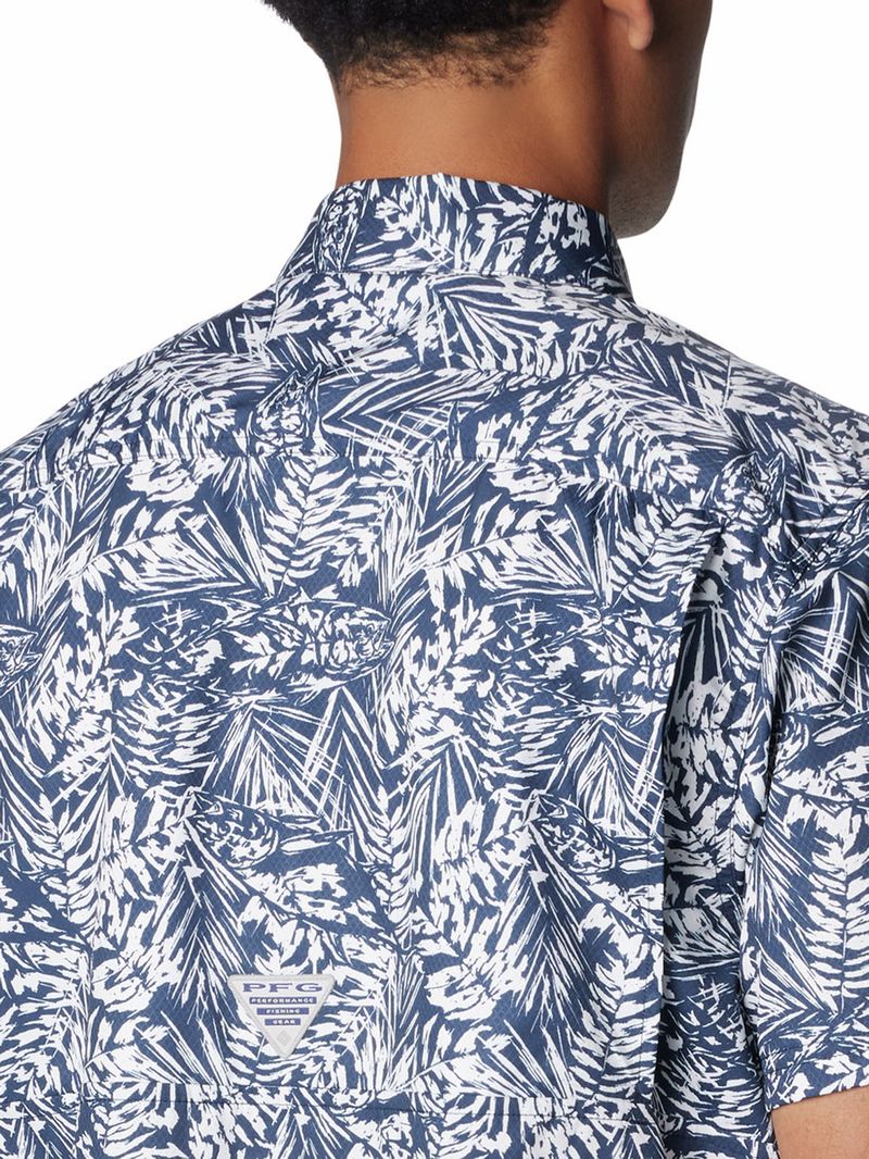 Camisa-Manga-Corta-Hombre-Super-Slack-Tide-Camp-Azul-Columbia