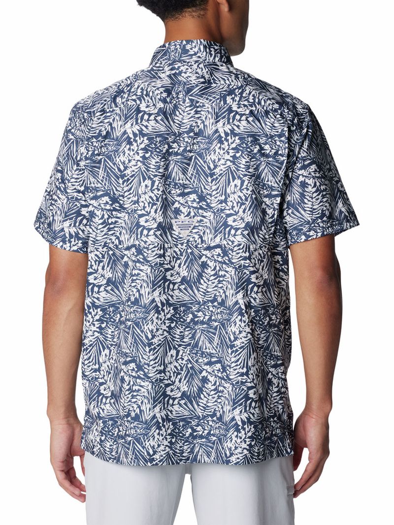 Camisa-Manga-Corta-Hombre-Super-Slack-Tide-Camp-Azul-Columbia
