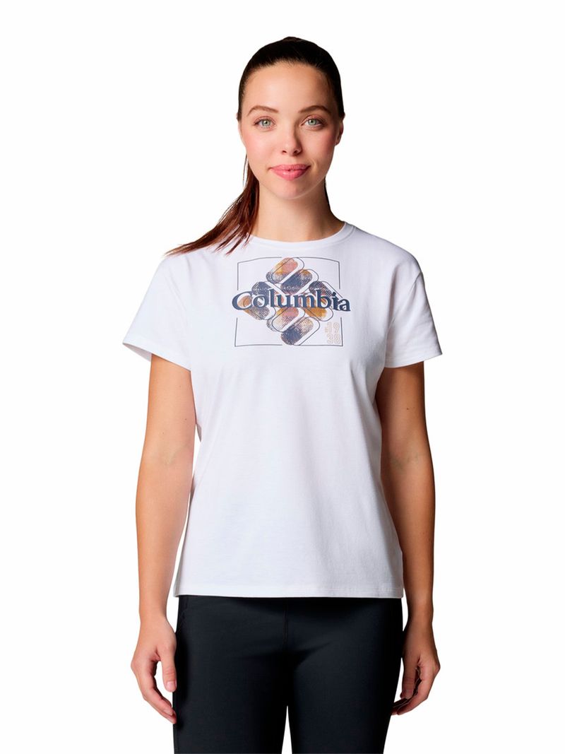 Polera Manga Corta Mujer Sun Trek Graphic Blanco Columbia