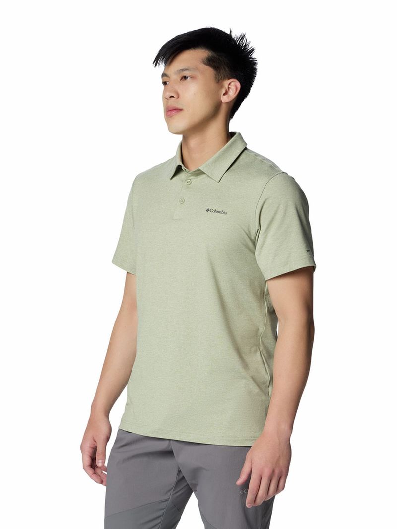 Polera-Manga-Corta-Hombre-Tech-Trail-Polo-Verde-Columbia