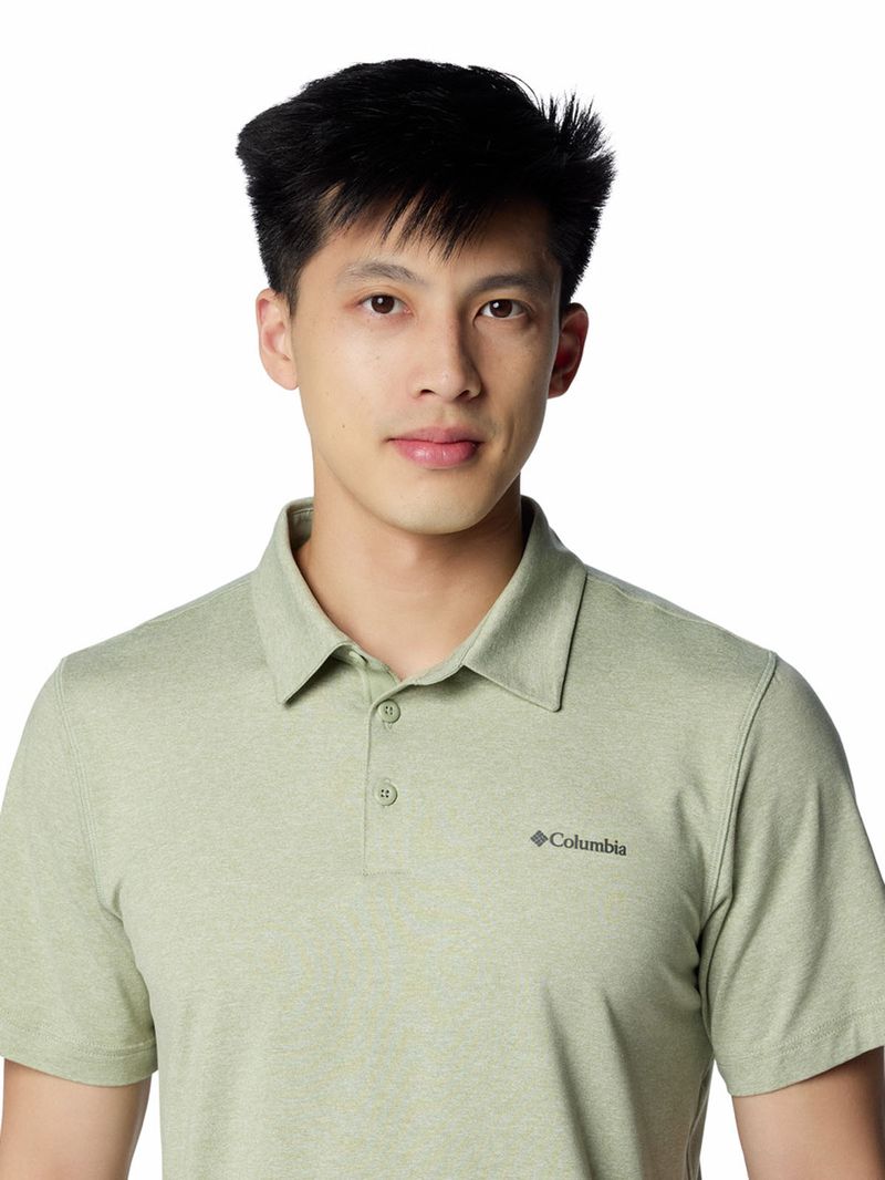 Polera-Manga-Corta-Hombre-Tech-Trail-Polo-Verde-Columbia