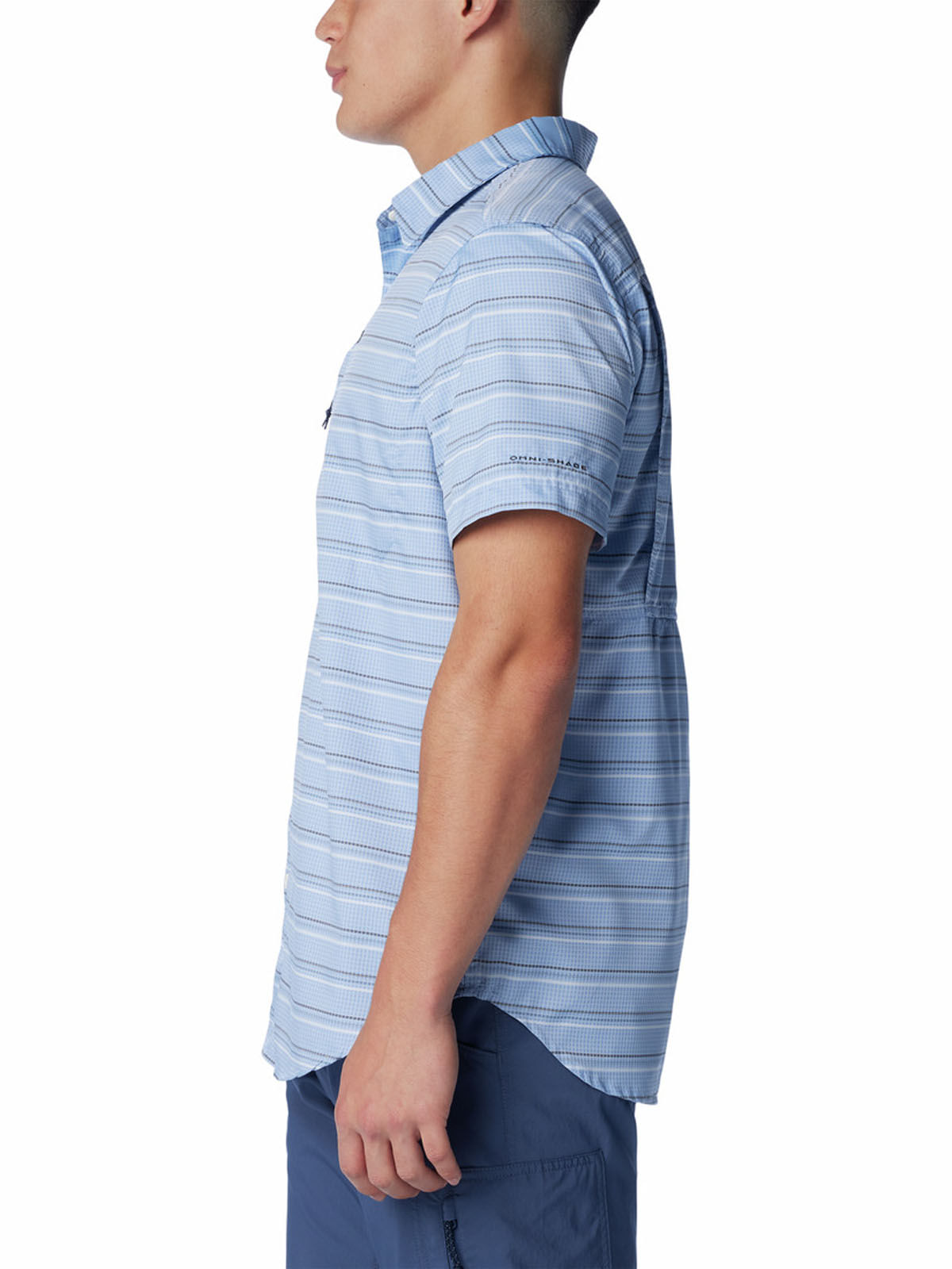 Camisa Manga Corta Hombre Silver Ridge Utility Lite Novelty Azul Columbia