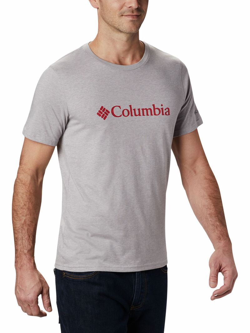 Polera-Manga-Corta-Hombre-Csc-Basic-Logo-Gris-Columbia