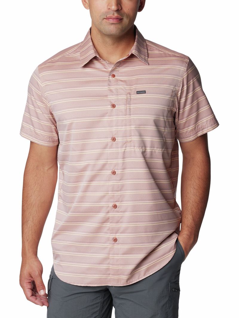 Camisa-Manga-Corta-Hombre-Silver-Ridge-Utility-Lite-Novelty-Rojo-Columbia