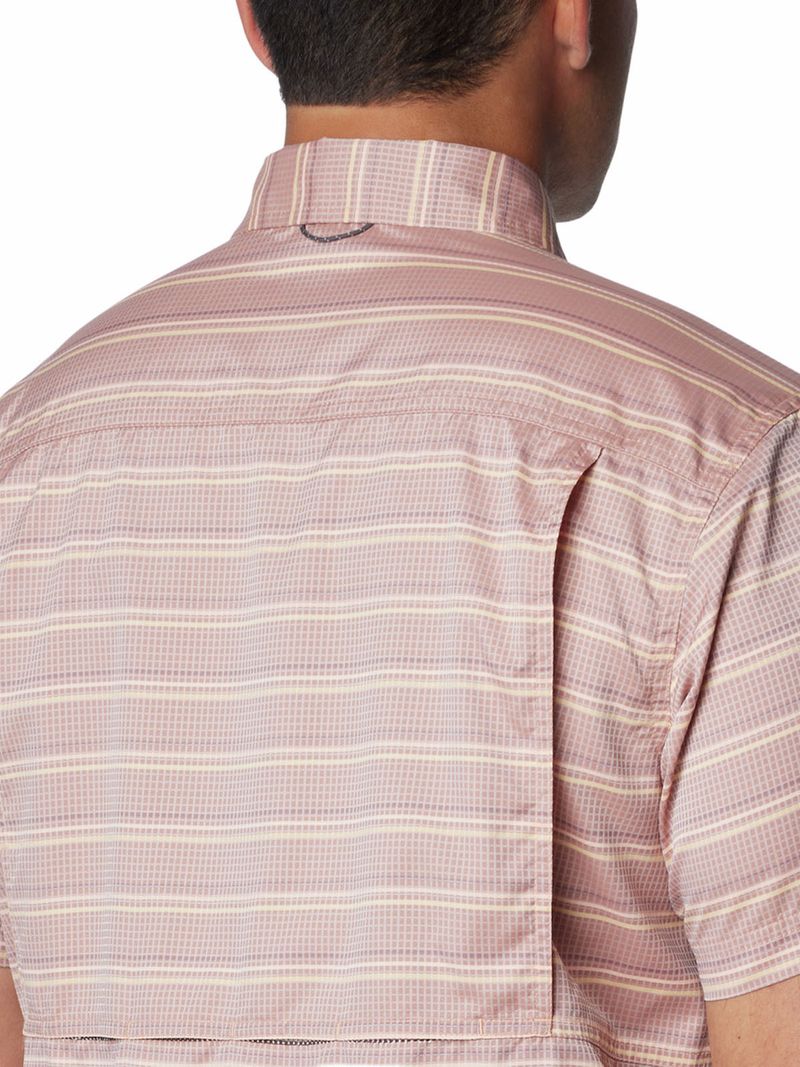 Camisa Manga Corta Hombre Silver Ridge Utility Lite Novelty Rojo Columbia