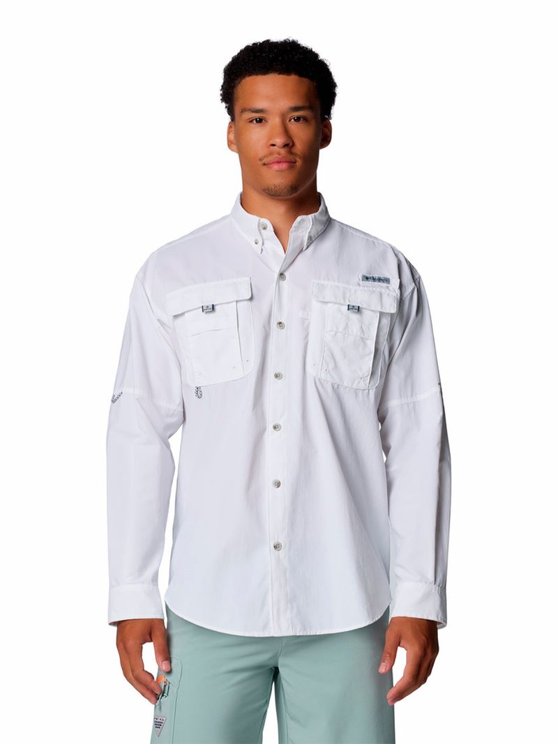 Camisa Manga Larga Hombre Bahama II Shirt Blanco Columbia