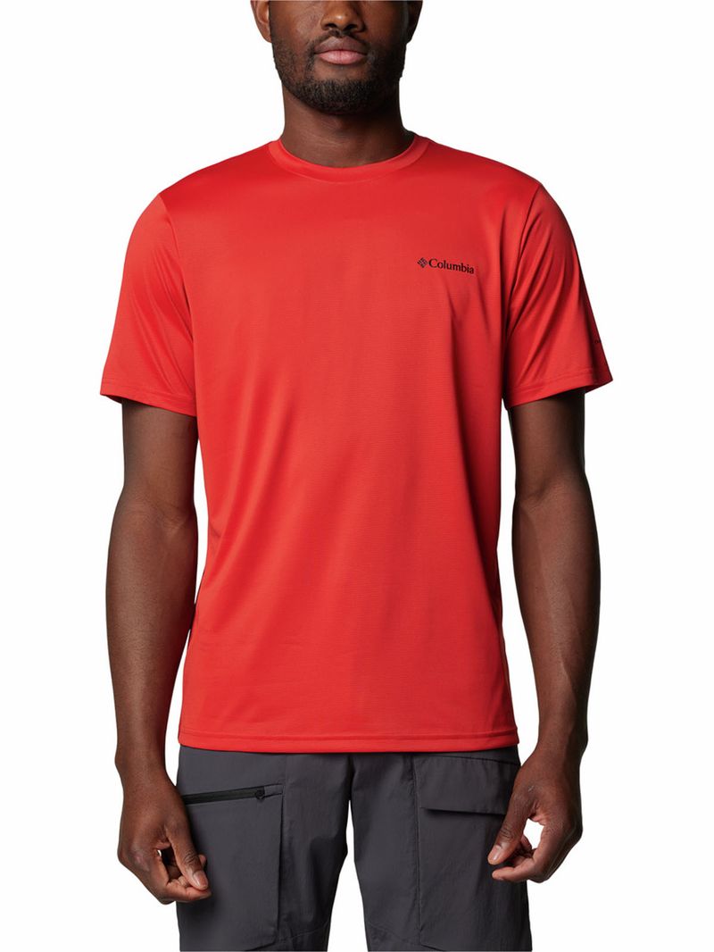 Polera-Manga-Corta-Hombre-Columbia-Hike-Crew-Rojo-Columbia