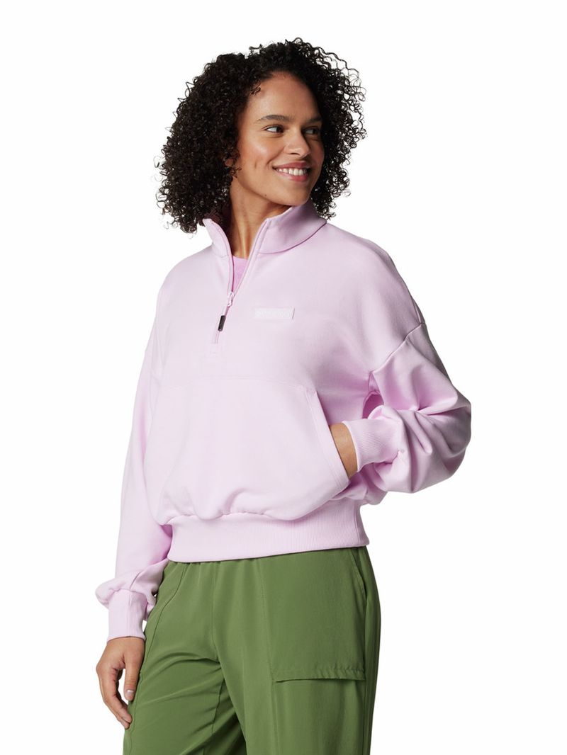 Poleron-Mujer-Marble-Canyon-French-Terry-Quarter-Zip-Rosado-Columbia