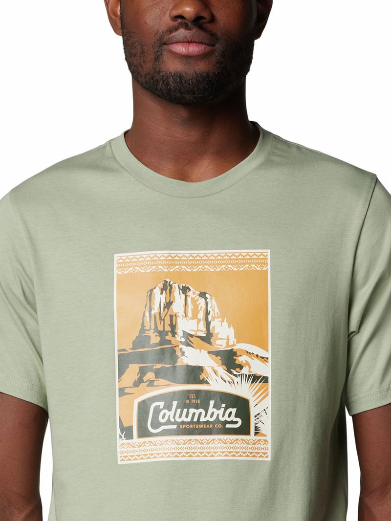 Polera-Manga-Corta-Hombre-Csc-Seasonal-Logo-Verde-Columbia