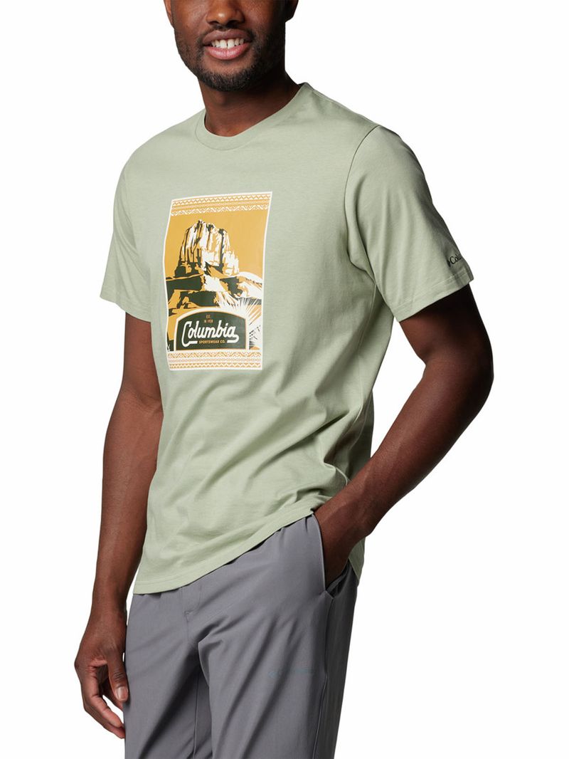 Polera-Manga-Corta-Hombre-Csc-Seasonal-Logo-Verde-Columbia