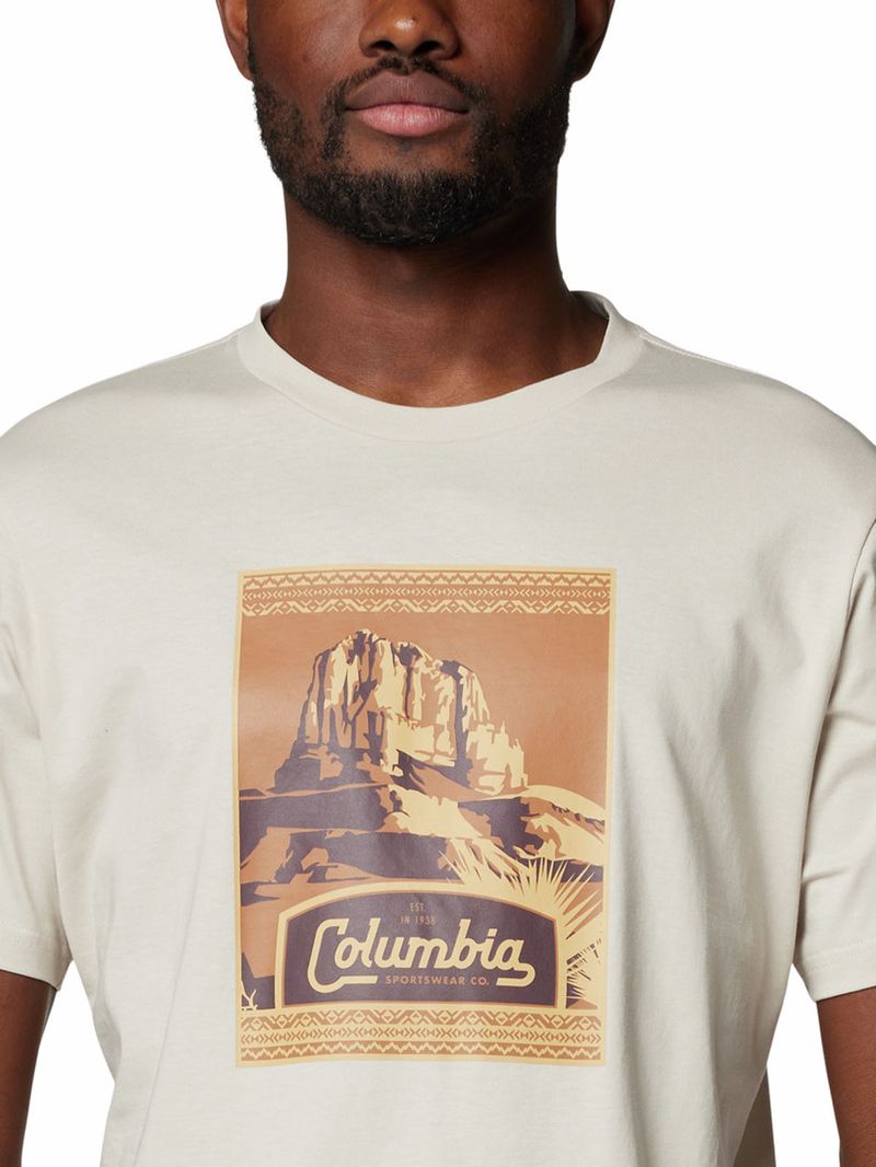 Polera-Manga-Corta-Hombre-Csc-Seasonal-Logo-Beige-Columbia