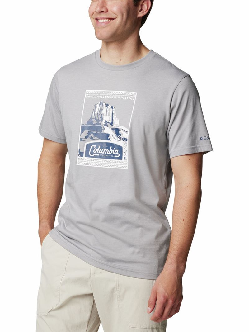 Polera-Manga-Corta-Hombre-Csc-Seasonal-Logo-Gris-Columbia