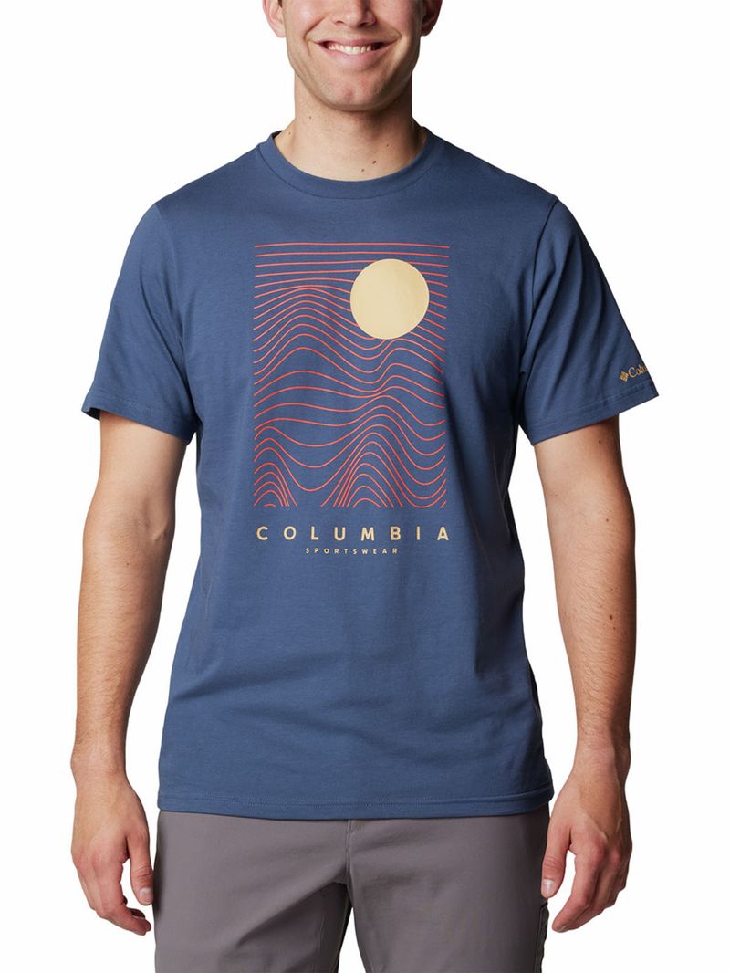 Polera-Manga-Corta-Hombre-Csc-Seasonal-Logo-Azul-Columbia