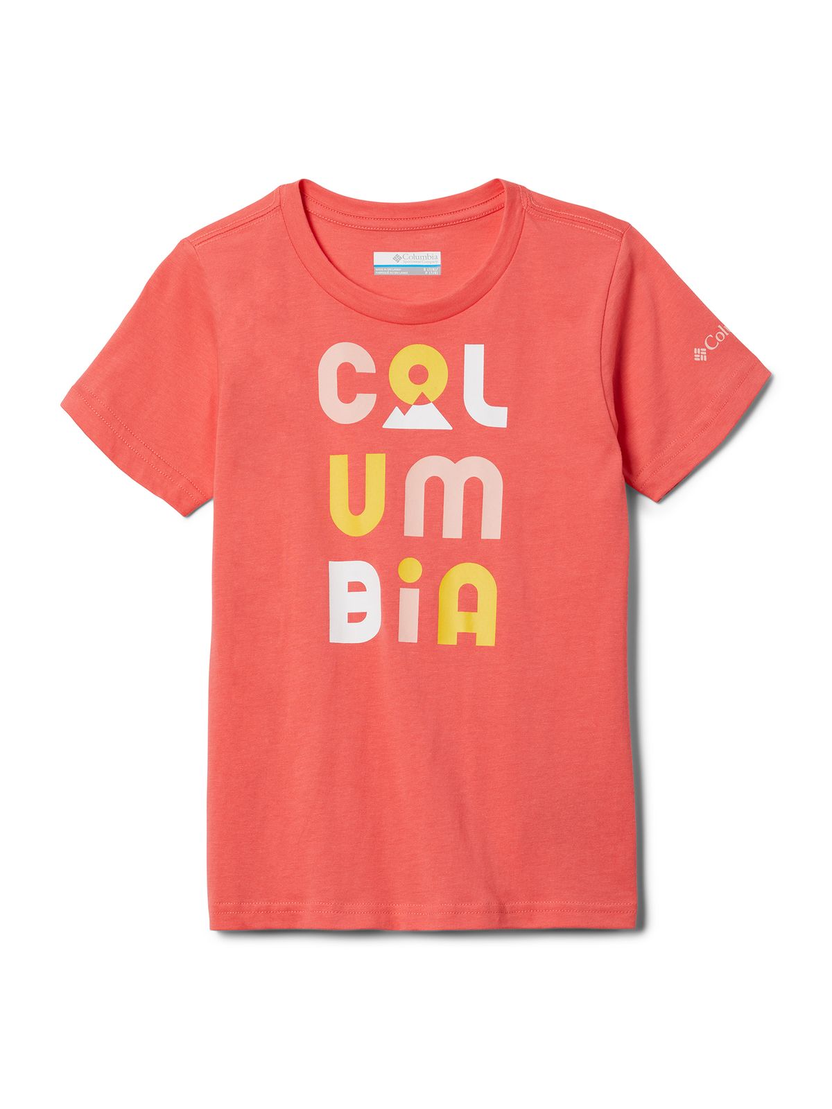 Polera Manga Corta Niña Beie Butte Grap Rosado Columbia