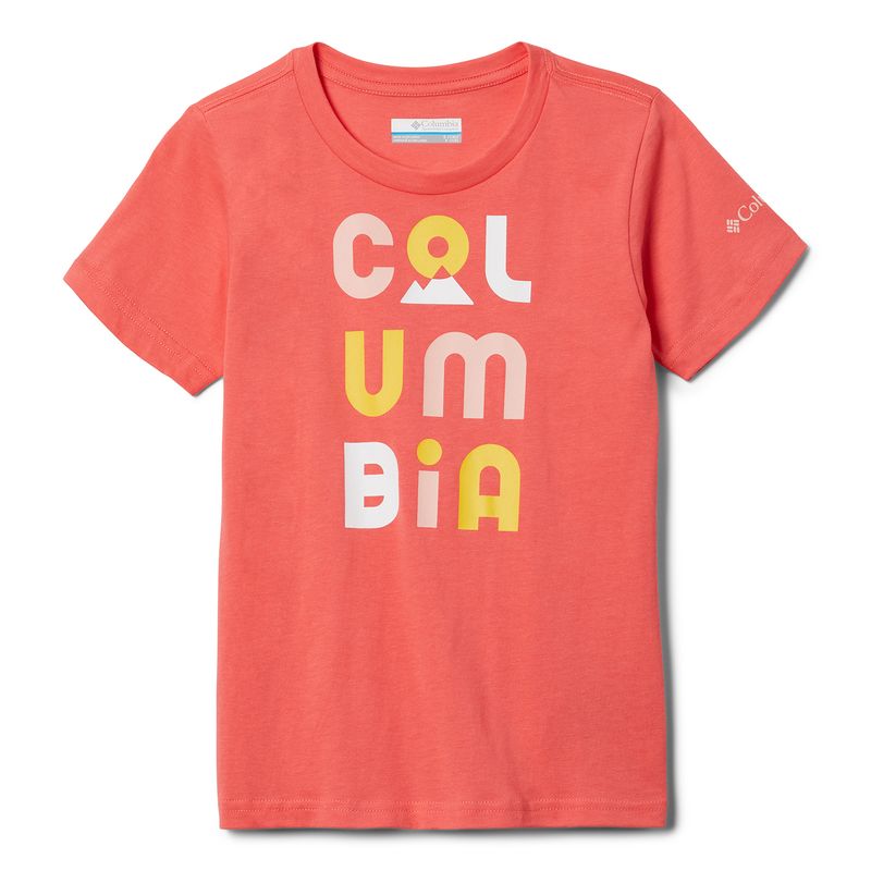 Polera-Manga-Corta-Niña-Beie-Butte-Grap-Rosado-Columbia