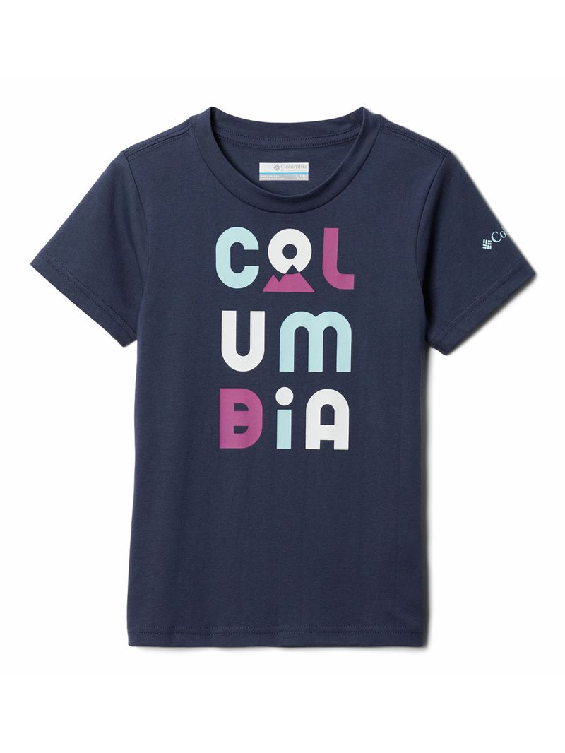 Polera-Manga-Corta-Niña-Beie-Butte-Grap-Azul-Columbia
