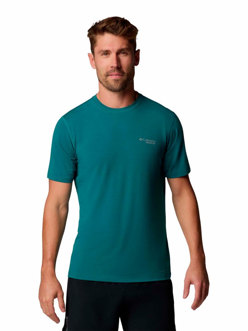 Polera-Manga-Corta-Hombre-Endle-Trail-Running-Azul-Columbia