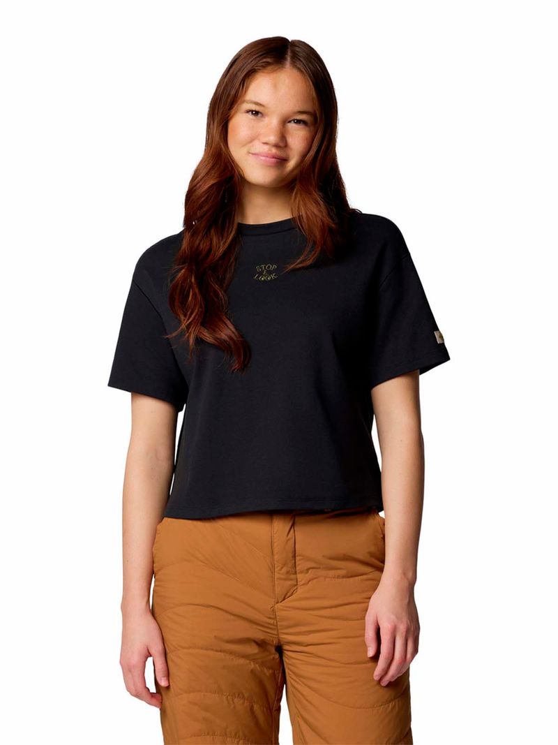 Polera Manga Corta Mujer Wallowa Negro Columbia