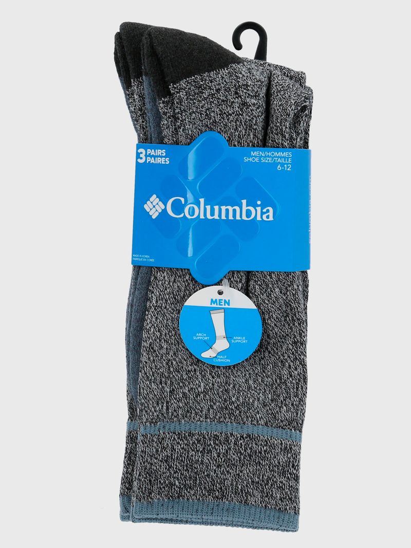 Calcetin-Hombre-Cotton-Crew-3P-Gris-Columbia
