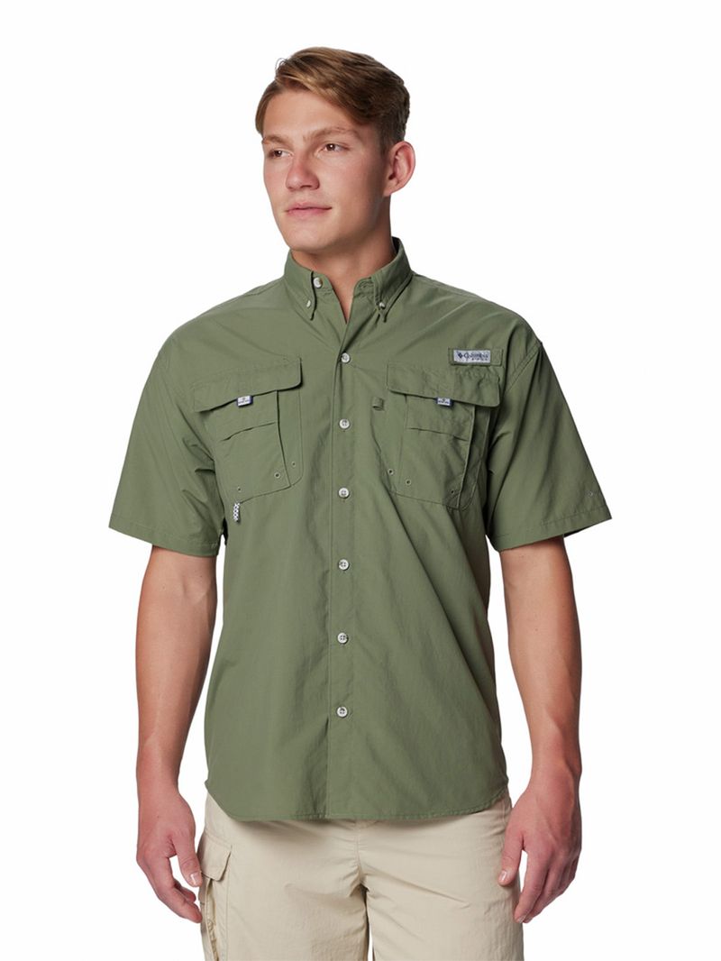 Camisa-Manga-Corta-Hombre-Bahama-II-Verde-Columbia